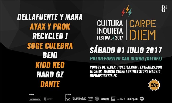 Dellafuente y Maka y Hard Gz completan el Festival Carpe Diem del Cultura Inquieta 