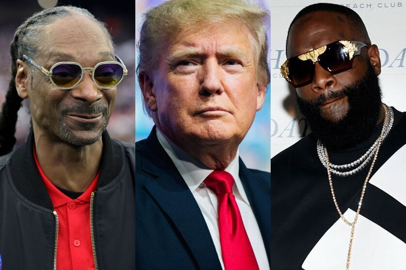 Raperos como Snoop Dogg y Rick Ross actuaron para Donald Trump