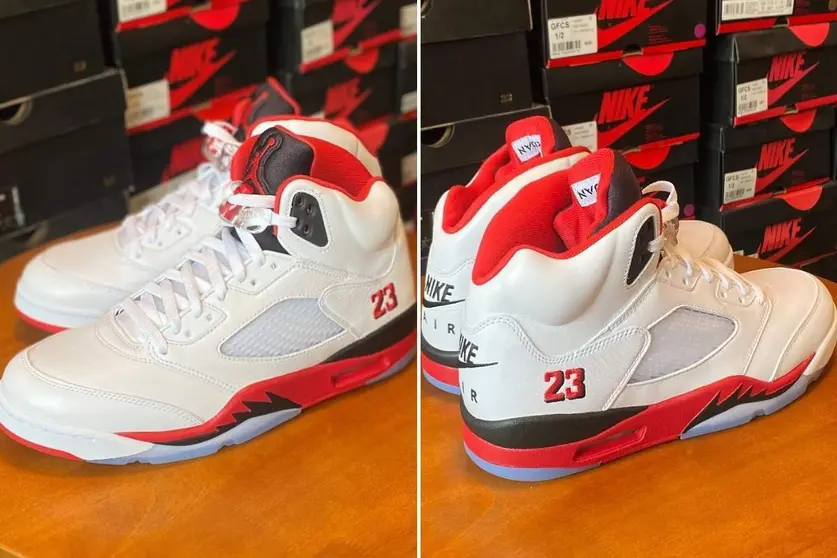 Air Jordan 5 "Fire Red Black Tongue"